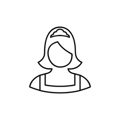 Maid line icon isolated vector sign. Symbol, logo illustration.