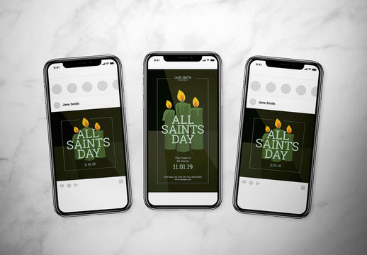 All Saints Day Social Media Post Layout Set