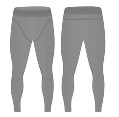 Man grey elastic tight pants. vector 