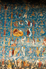 Obraz na płótnie Canvas Romania, Voronet, 15 September 2019 - Voronet Monastery, Region Suceava, Romania - the church is one of the Painted churches of Moldavia listed in UNESCO's list of World