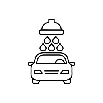 Car wash line icon. thin line for web and mobile, modern minimalistic flat design. Vector black icon on white background.
