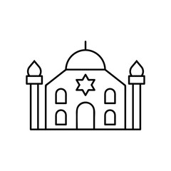 Synagogue line icon, outline vector sign, linear style pictogram isolated on white. Symbol, logo illustration. Pixel perfect