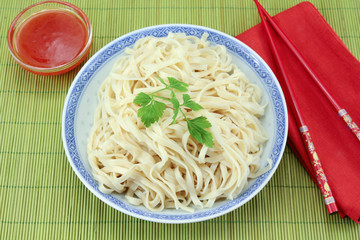 Chinese noodles on a plate