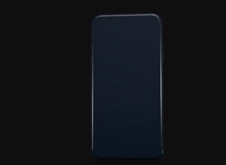 New smartphone with blank screen isolated Flat 3d
