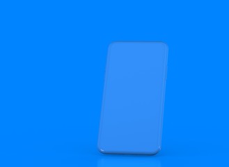 New smartphone with blank screen isolated Flat 3d