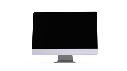 flat monitor white screen computer, pc display digital wide screen and slim 3d