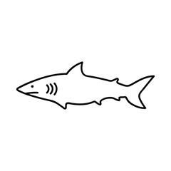Shark icon isolated on white background. Trendy shark icon in flat style. Template for app, ui and logo, vector illustration, eps 10