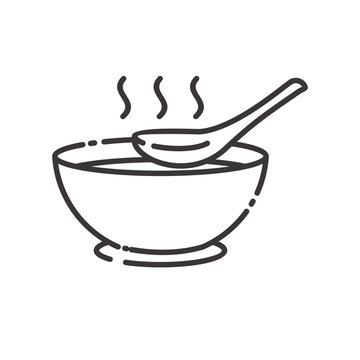 Soup vector illustration with simple line design. Soup icon