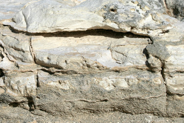 White layered limestone rock natural texture