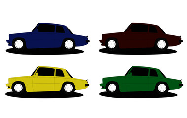  classic car coupe different color set