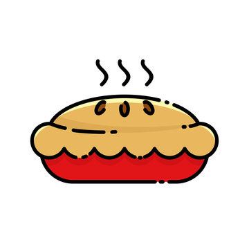 baked pie red dish steaming clip art preview