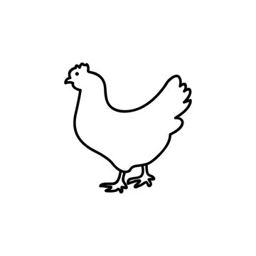 chicken icon. hen symbol. outline vector sign, linear pictogram isolated on white. logo illustration