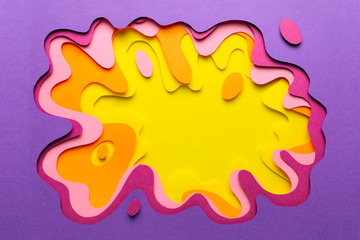 Paper art, amorphous shape of different colors.