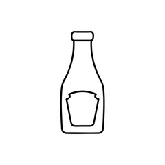 Ketchup Bottle line icon, outline vector sign, linear pictogram isolated on white. logo illustration