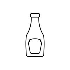 Ketchup Bottle line icon, outline vector sign, linear pictogram isolated on white. logo illustration