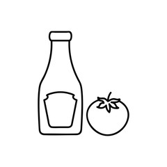 Bottle of ketchup.Burgers and ingredients single icon in outline style vector symbol stock illustration.