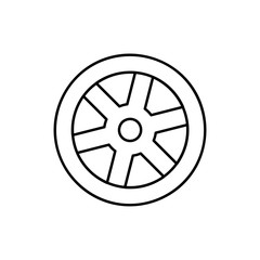 Wheel linear icon - vector minimal car tyre symbol or sign