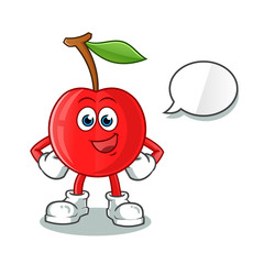 cherry talking mascot vector cartoon art illustration