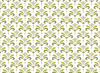 Elegant Damask Floral Vector Seamless Pattern. Decorative Flower Illustration. Abstract Art Deco Background.