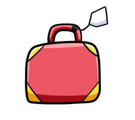 Stylized Cartoon Red Suitcase