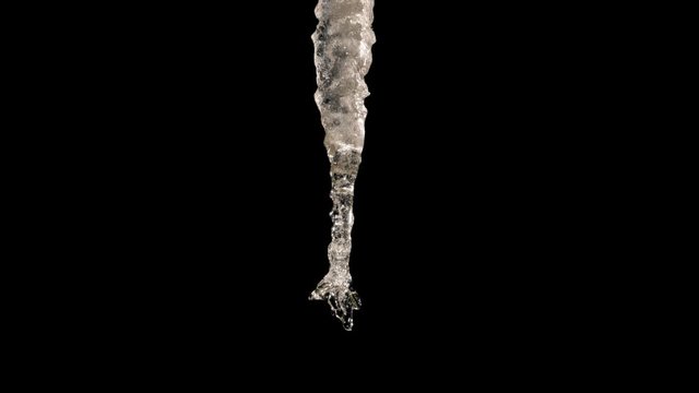 Icicle melting. Footage with alpha channel (codec: png+alpha with black background)