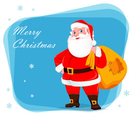 Merry Christmas greeting card with Santa Claus
