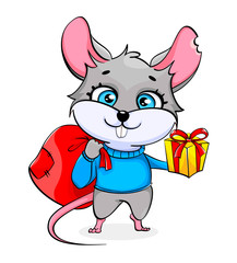 Rat cartoon character on white background
