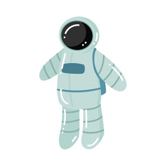 Astronaut in special metallic spacesuit vector illustration