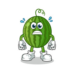 water melon angry mascot vector cartoon illustration