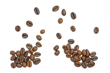 coffee beans on white background