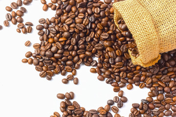 coffee beans on white background