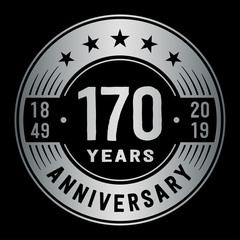 170 years anniversary logo template. One hundred and seventy years logo. Vector and illustration.