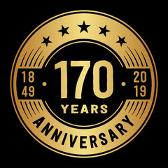 170 years anniversary logo template. One hundred and seventy years logo. Vector and illustration.