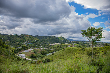 Fototapeta na wymiar Orocovis, Puerto Rico countryside. Campos de Orocovis en Puerto Rico.
