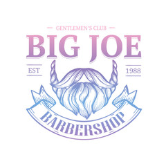 Barbershop logo with a ribbon