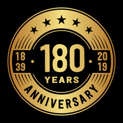 Fototapeta premium 180 years anniversary logo template. One hundred and eighty years logo. Vector and illustration.