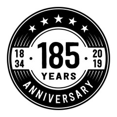 185 years anniversary logo template. One hundred and eighty-five years logo. Vector and illustration.