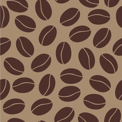 Seamless pattern with coffee beans on dark