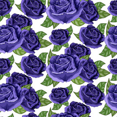 Shabby chic vintage rose blue, vintage seamless pattern, classic calico floral repeat background for web and print.