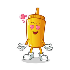mustard fall in love mascot vector cartoon illustration