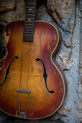 Obraz premium old wooden stringed musical instrument