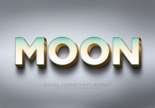 Gradient Stacked 3D Text Effect Mockup