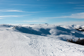 Snowy slopes in 3-5 Pigadia ski center, Naoussa, Greece