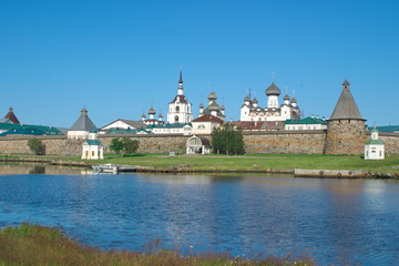 Spaso-Preobrazhensky monastery on the White sea island. Russia