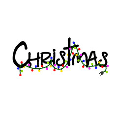 Christmas lights decor. Garland vector files. Holidays  clipart. Transparent background.