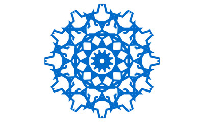 Isolated blue snowflake on white background