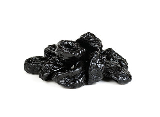 prune bunch isolated on a white background