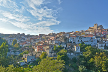Panoramic view of Rapolla, an old town in the Basilicata region, in Italy.