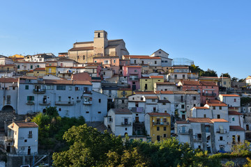 Fototapeta na wymiar Panoramic view of Rapolla, an old town in the Basilicata region, in Italy.