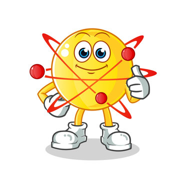 recommend clip art: atom thumbs up mascot vector cartoon illustration